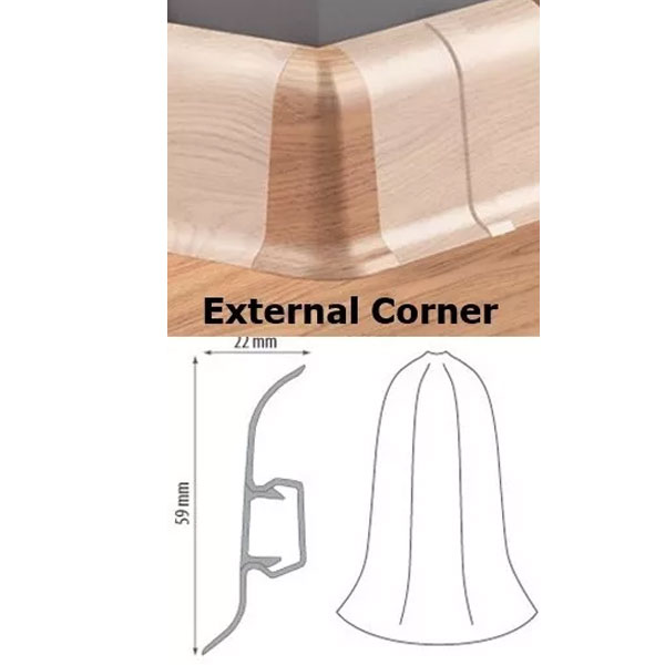 Oak Nevada PVC Skirting Board & Flexible Edges with Cable Cover Accessories