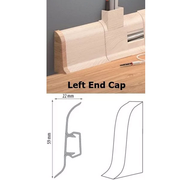 Oak Nevada PVC Skirting Board & Flexible Edges with Cable Cover Accessories